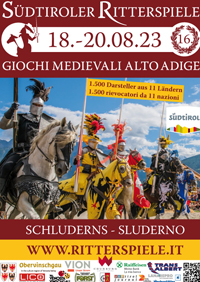 SÃ¼dtiroler Ritterspiele Italien 2023 Mittelaltermarkt internatiol Trollfelsen Gewandung