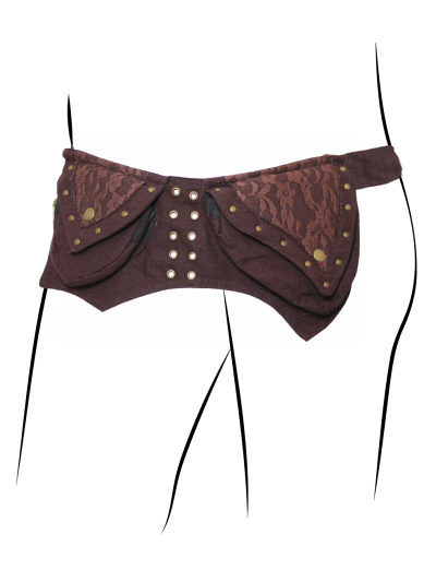 Trollfelsen_Hüfttasche_dreieck_Doppelt_Braun_an_Person